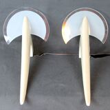 Metalarte - TallerUno by Joan Auger, Large pair of metal and glass wall lights