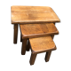 Tables gigogne en chêne brutaliste années 70 hollande