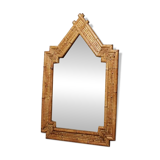 Miroir mural vintage tortue en rotin
brûlé bambou