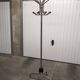Parrot coat rack 16 hooks industrial in chromed metal and base + black balls 1960
