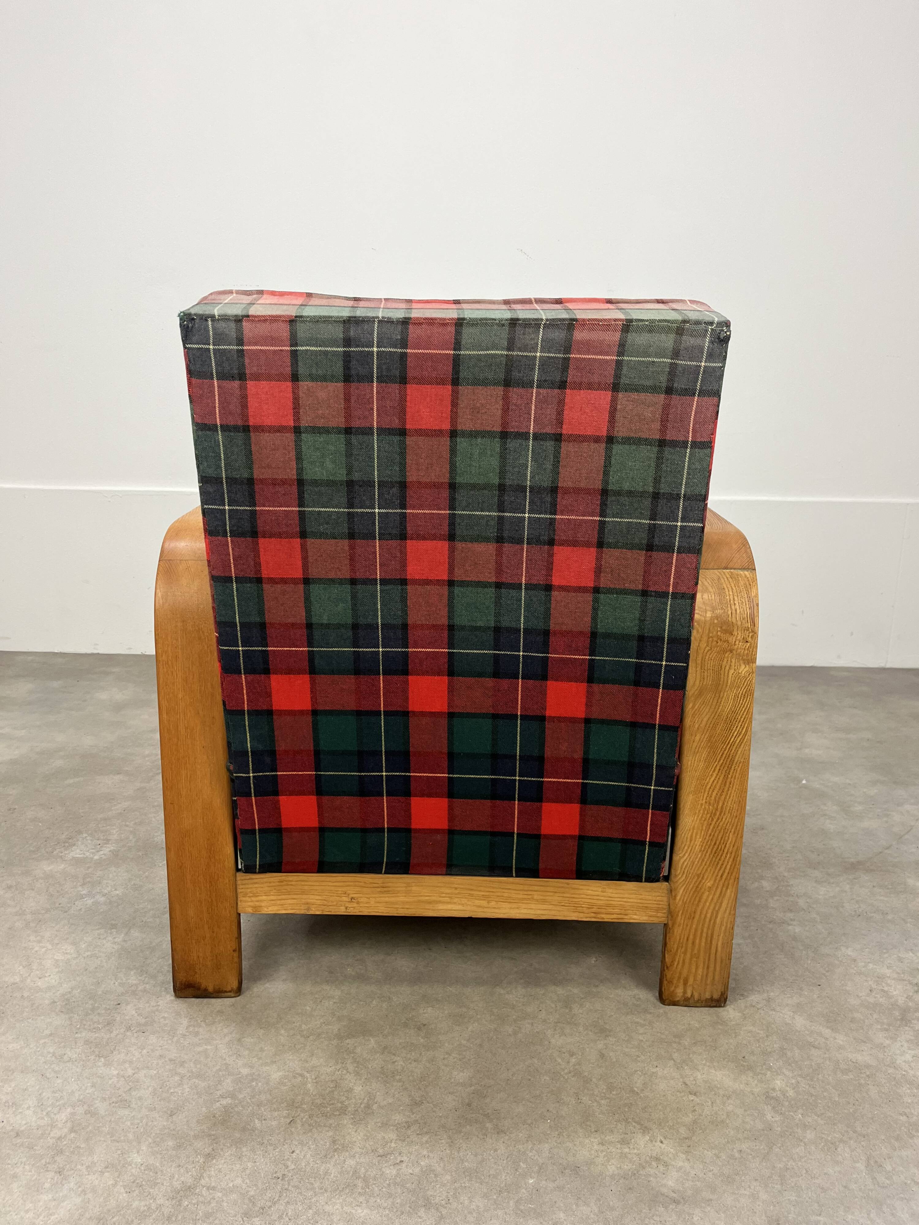 Art Deco wooden armchair from the 1930s