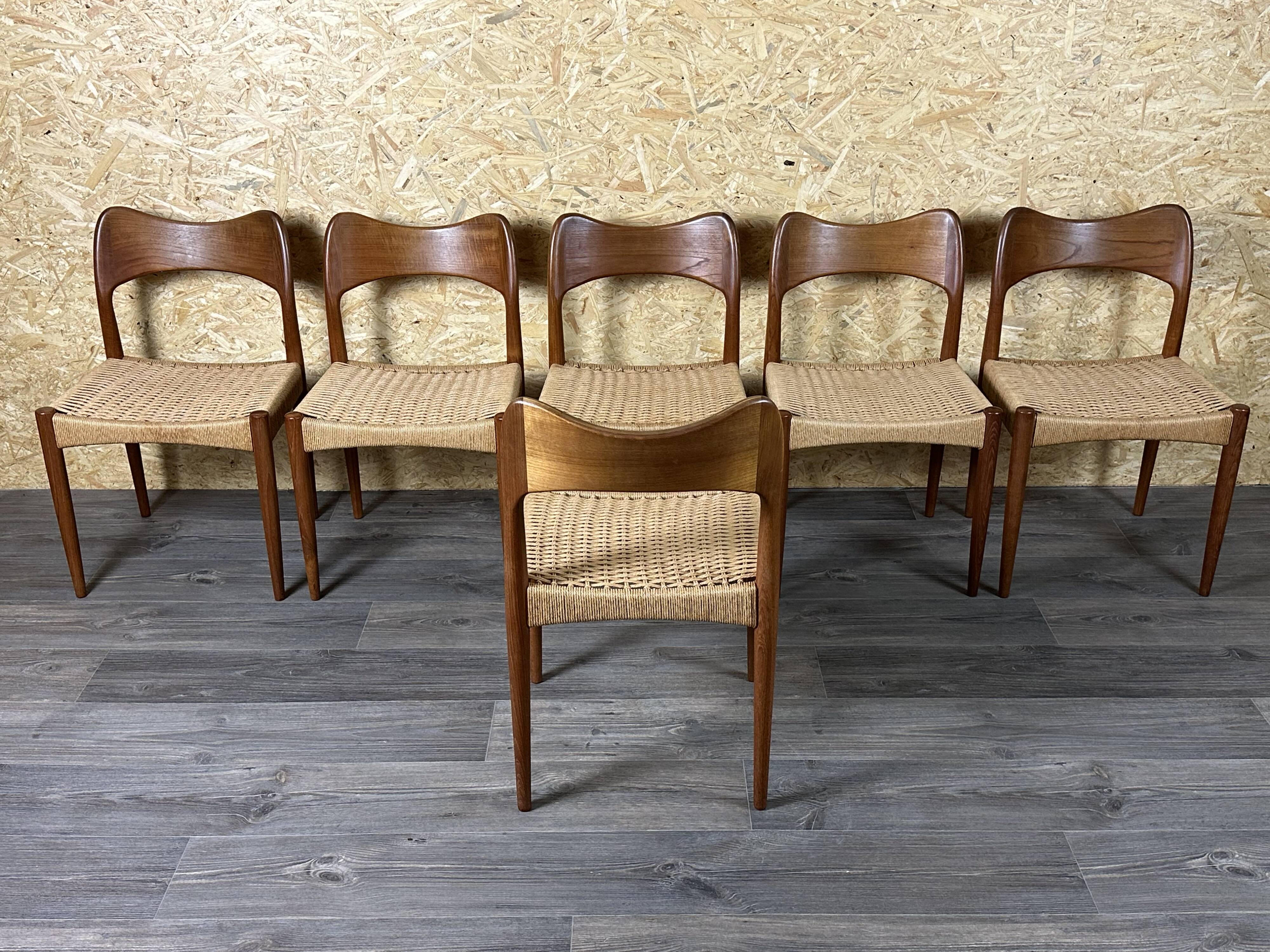 6 teak dining chairs from the 60s/70s by Niels O. Möller for J.L. Møllers 60s