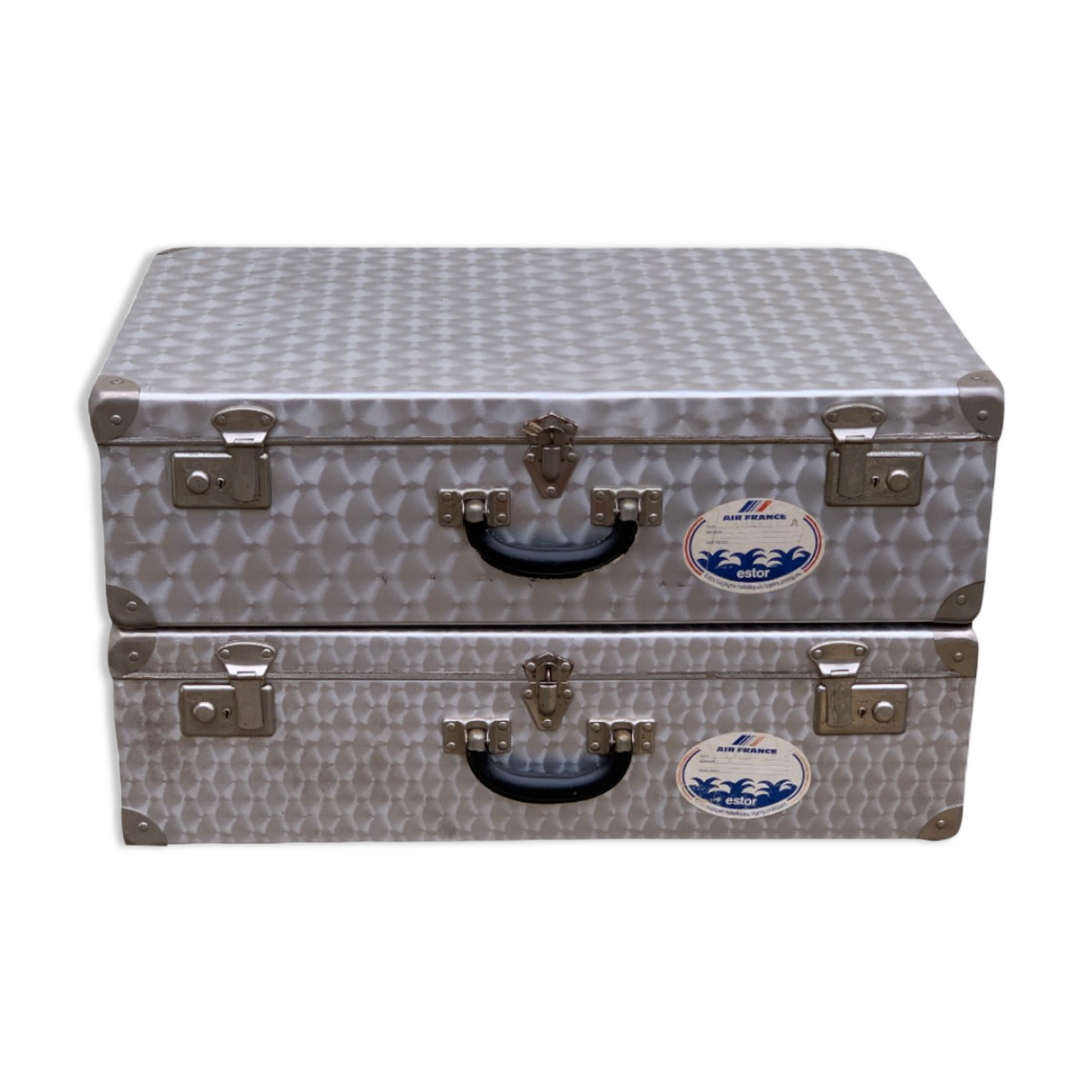 Vintage aluminum suitcases 1950