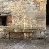 Louis XV style coffee table in onyx and metal