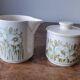 Hornsea Flower milk jug and jam pot. 1970. England