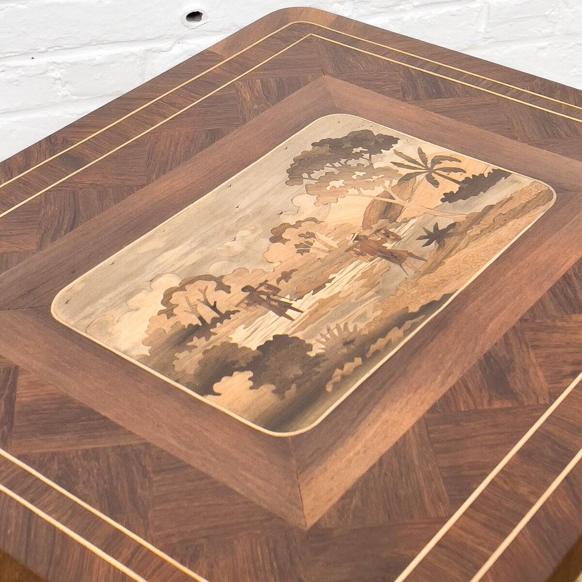 Wooden Coffee Table with Inlay, 1940s
