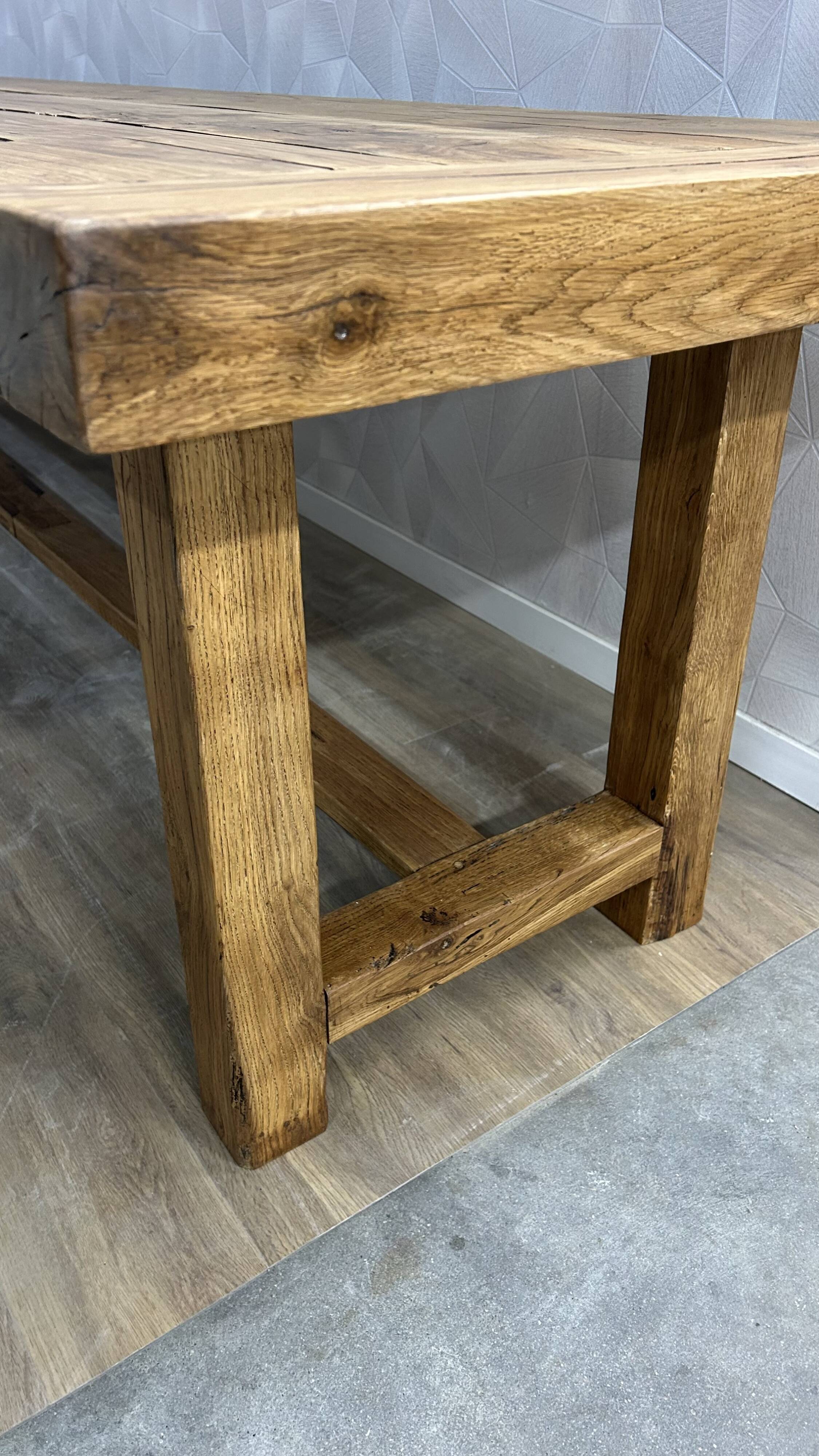 Genuine farmhouse table in renovated solid oak