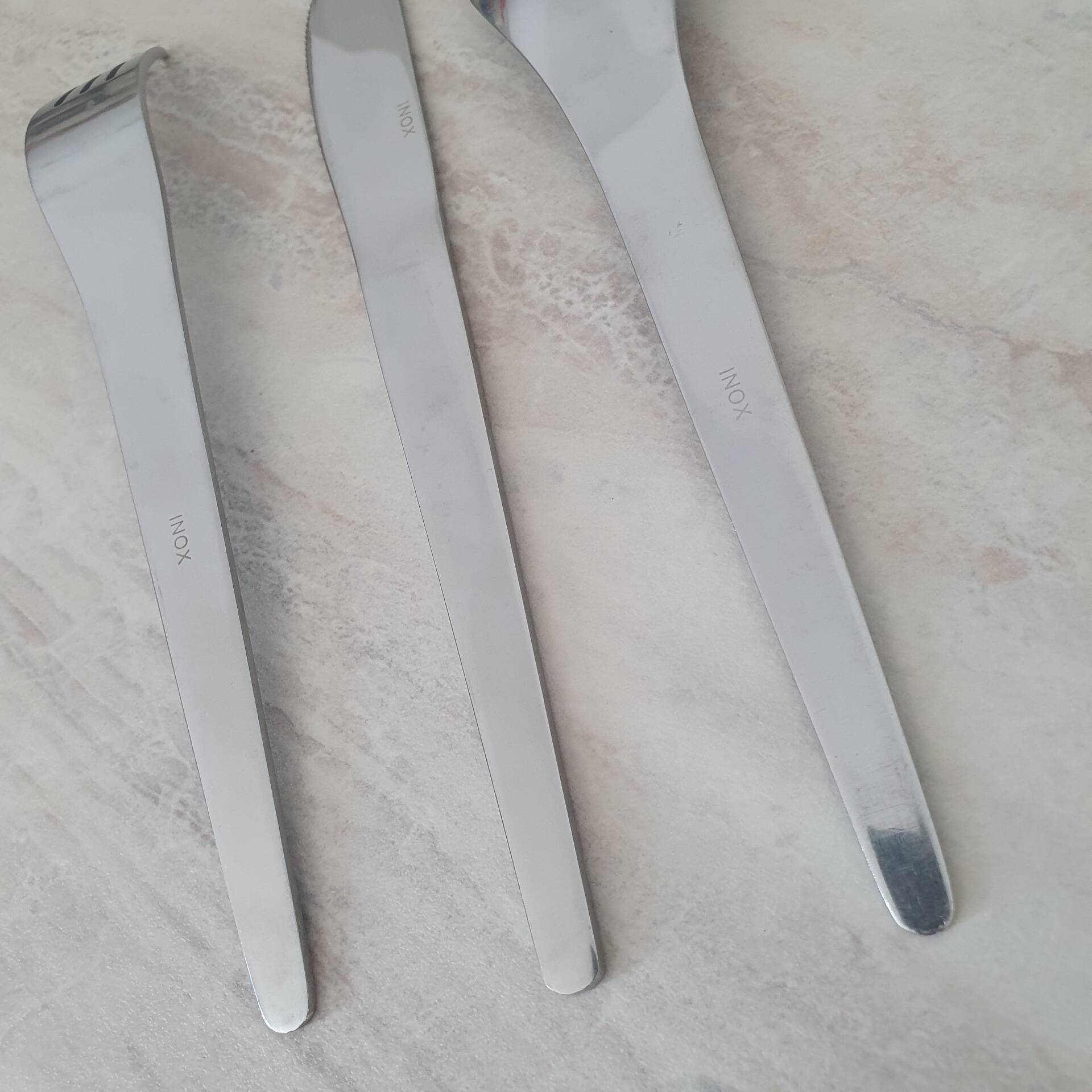 Set of 3 stainless steel cutlery Space Age