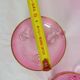 Vintage glasses service cup pink for 7 with service bowl
