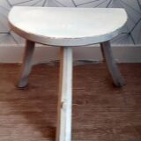 White brutalist tripod stool.