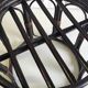 Rattan stool and fabric cushion – 80s/90s