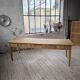 Pine and oak farmhouse table with multiple drawers, communal type, 240cm.