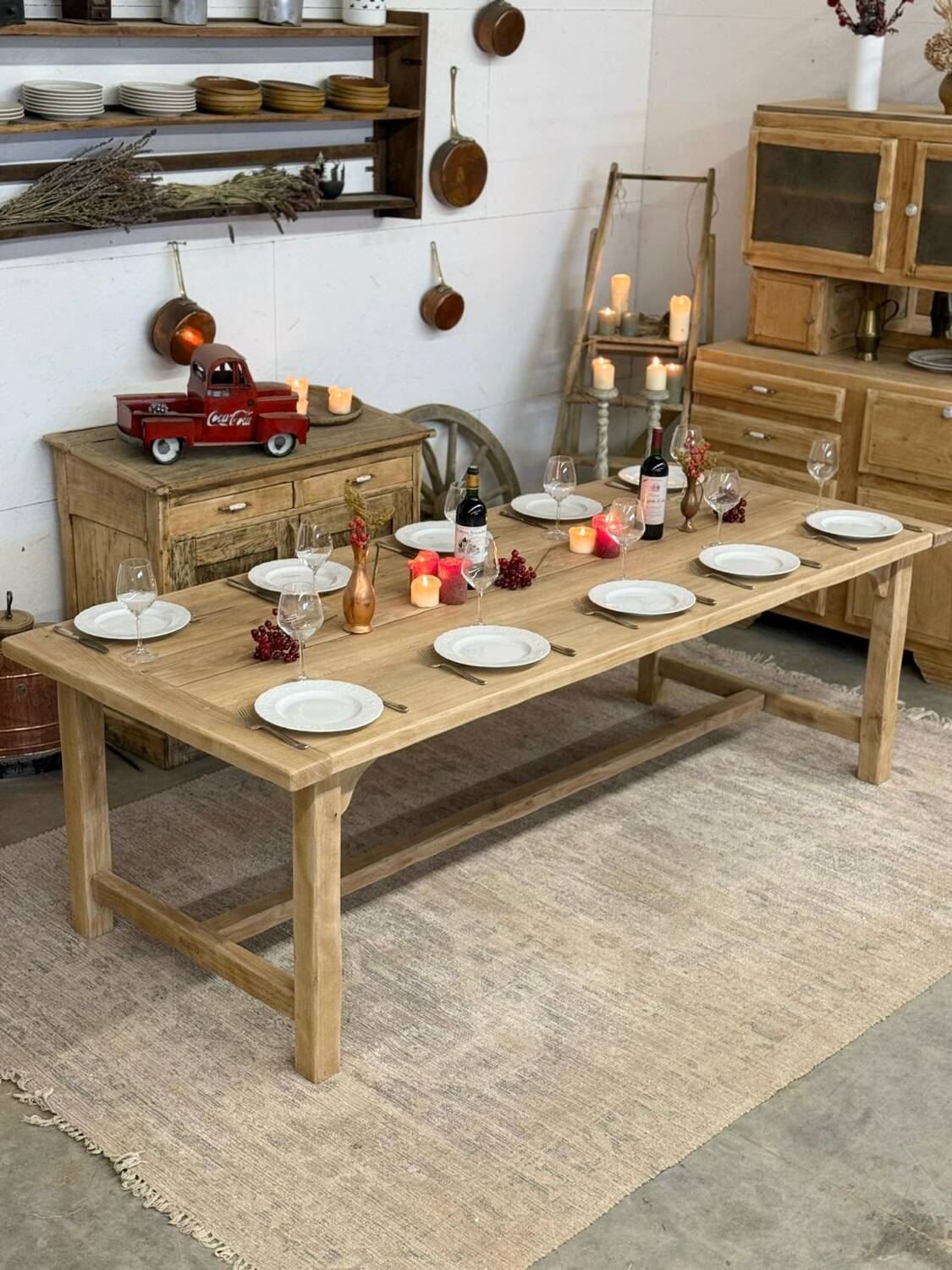 large solid oak farmhouse table