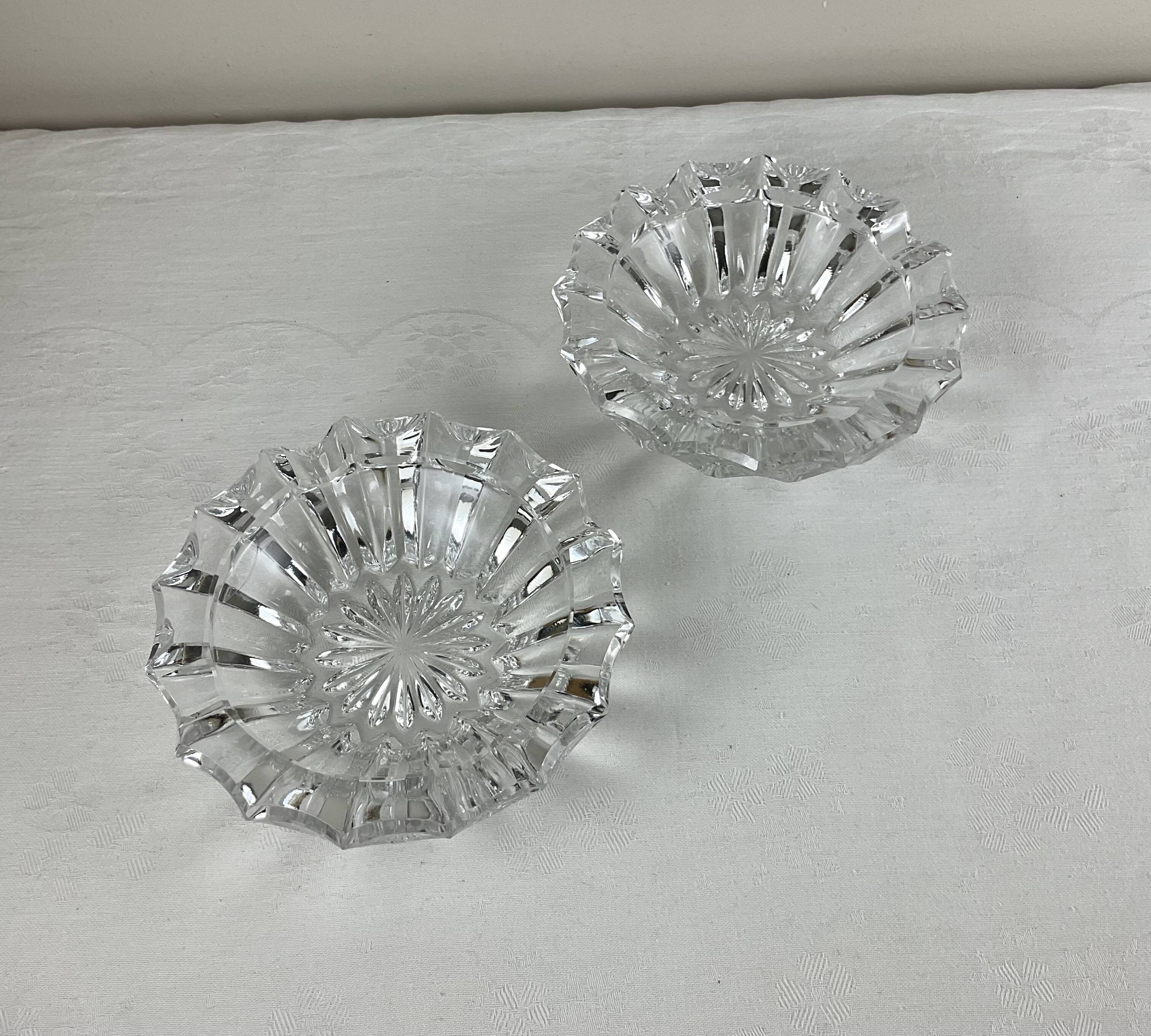 Pair of crystal ashtrays
