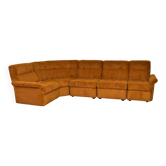 Yellow corduroy modular sofa, 1970s, set of 5