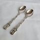 Vintage Silver 833 Coffee Spoon Coffee Bean Pattern Portuguese 2 pcs