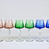 Set of 6 Bohemian crystal wine glasses