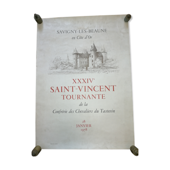 Poster Savigny-les-Beaune, wine