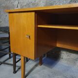 Vintage light oak desk from the 70s