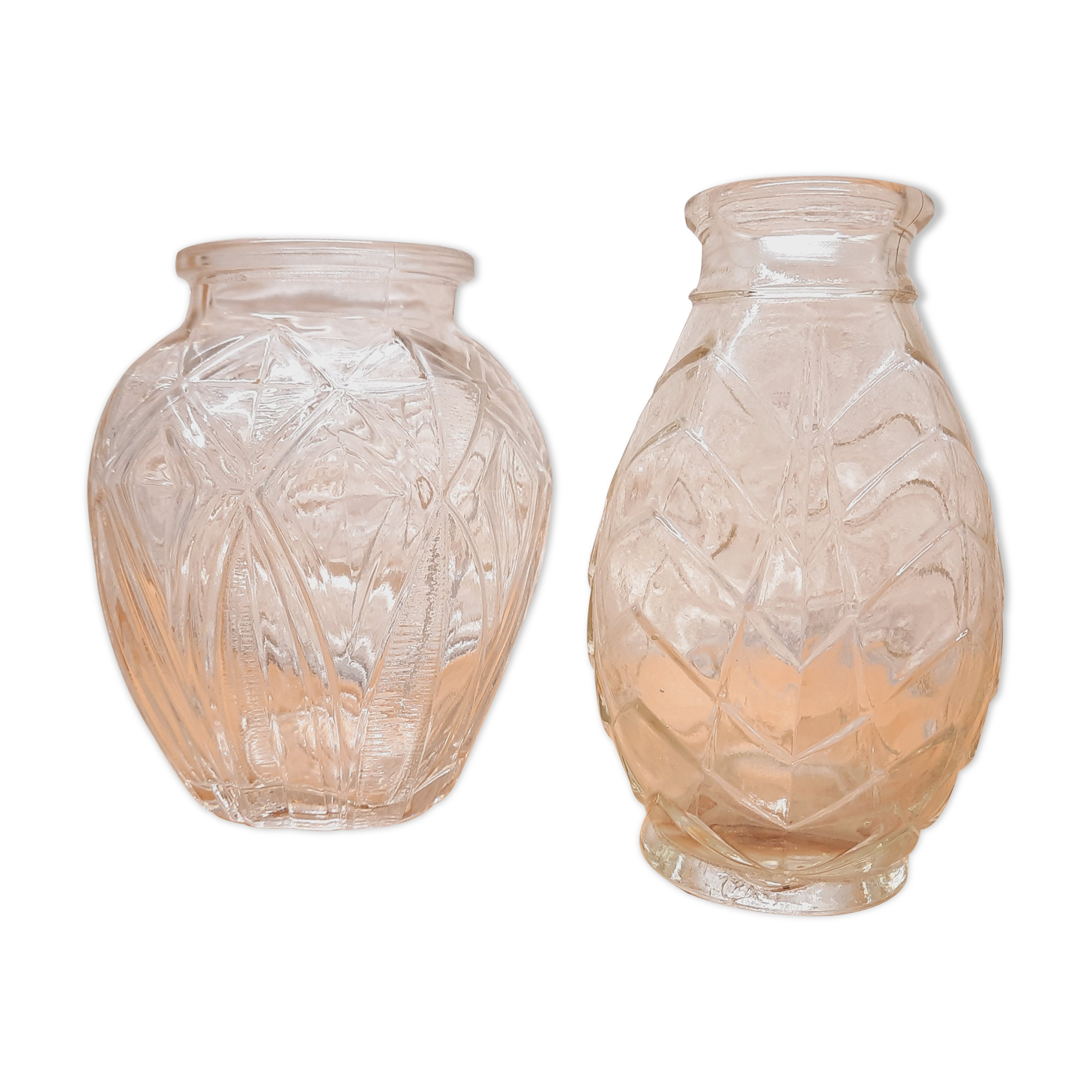 Art Deco hyacinth vases duo