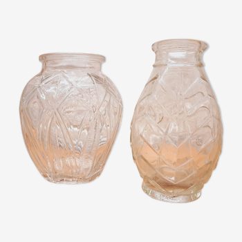 Duo vases à jacinthe Art Déco