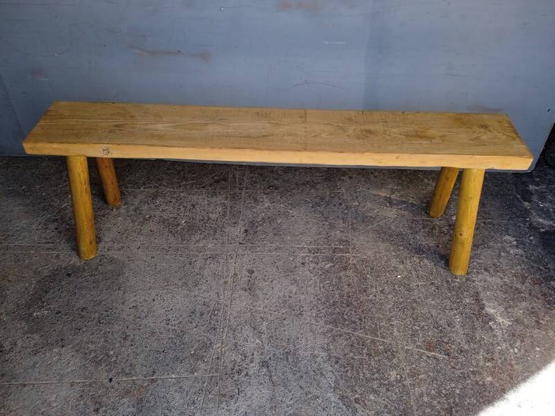 Bench 140 cm old solid wood with patina