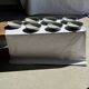 Set of 7 handmade grey glazed ceramic deep plates D18.5 H5.