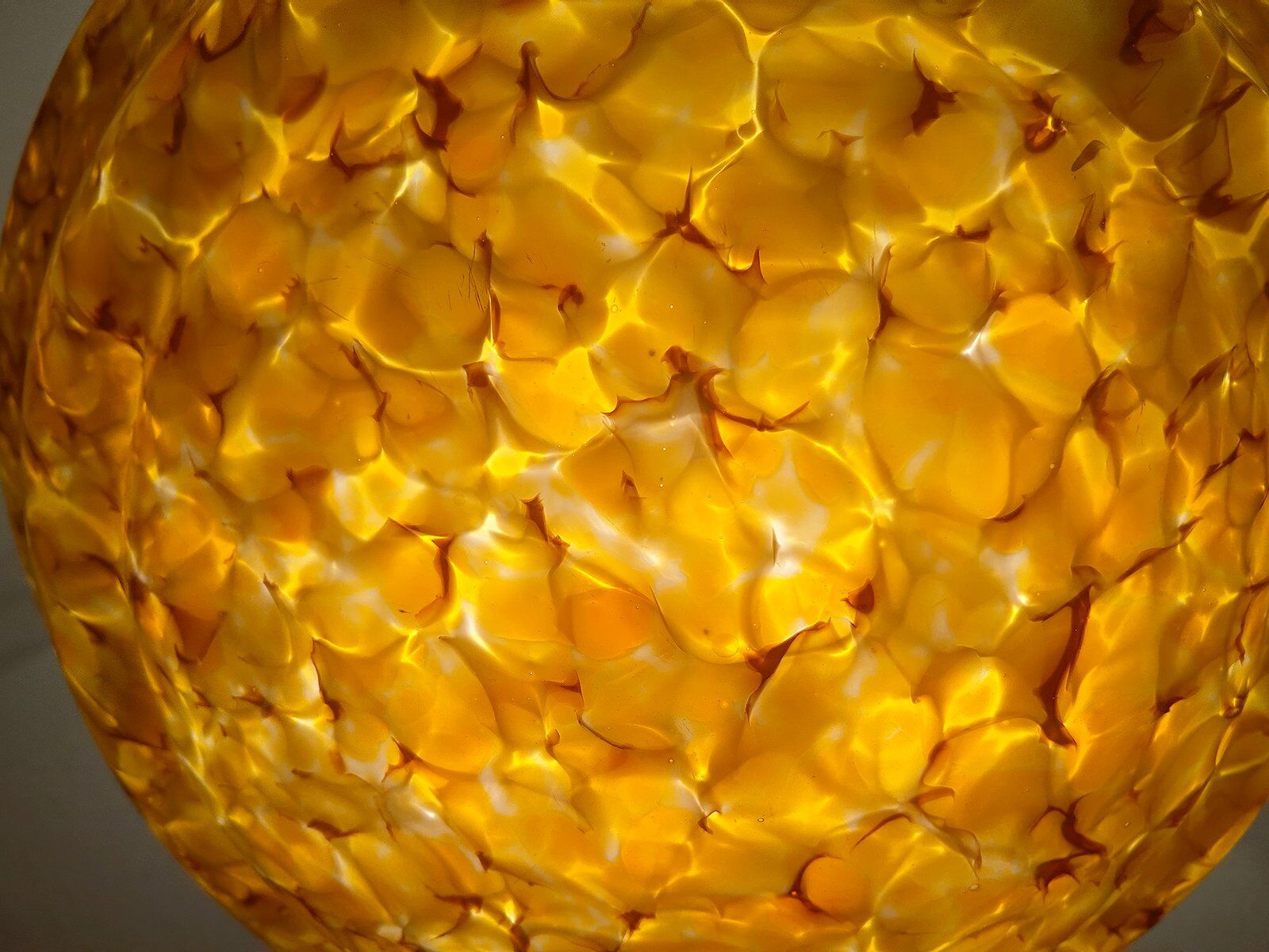 Art Deco amber glass pendant light, 1930s