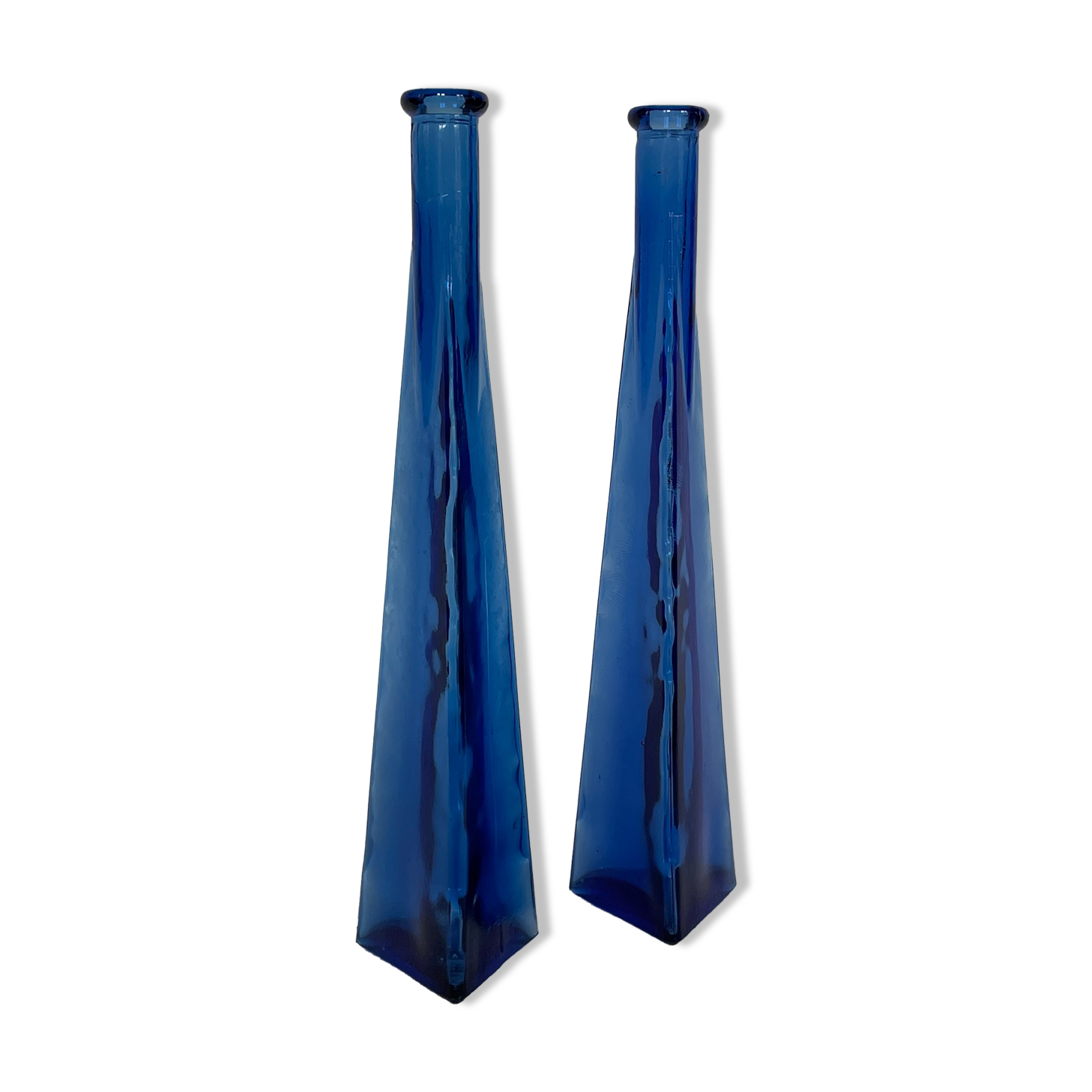 Pair of vintage glass soliflores vase 1970