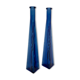 Pair of vintage glass soliflores vase 1970