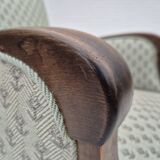 1950s, Danish vintage lounge chair, reupholstered, blend wool fabric.