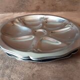 Set of 6 metal oyster plates