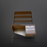 Bibliothèque italienne du milieu du siècle avec bureau.