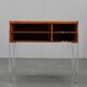 1960s Danish teak shelf cabinet with chrome plated legs