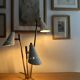 Italian lamp with three brass heads, 1950s design.