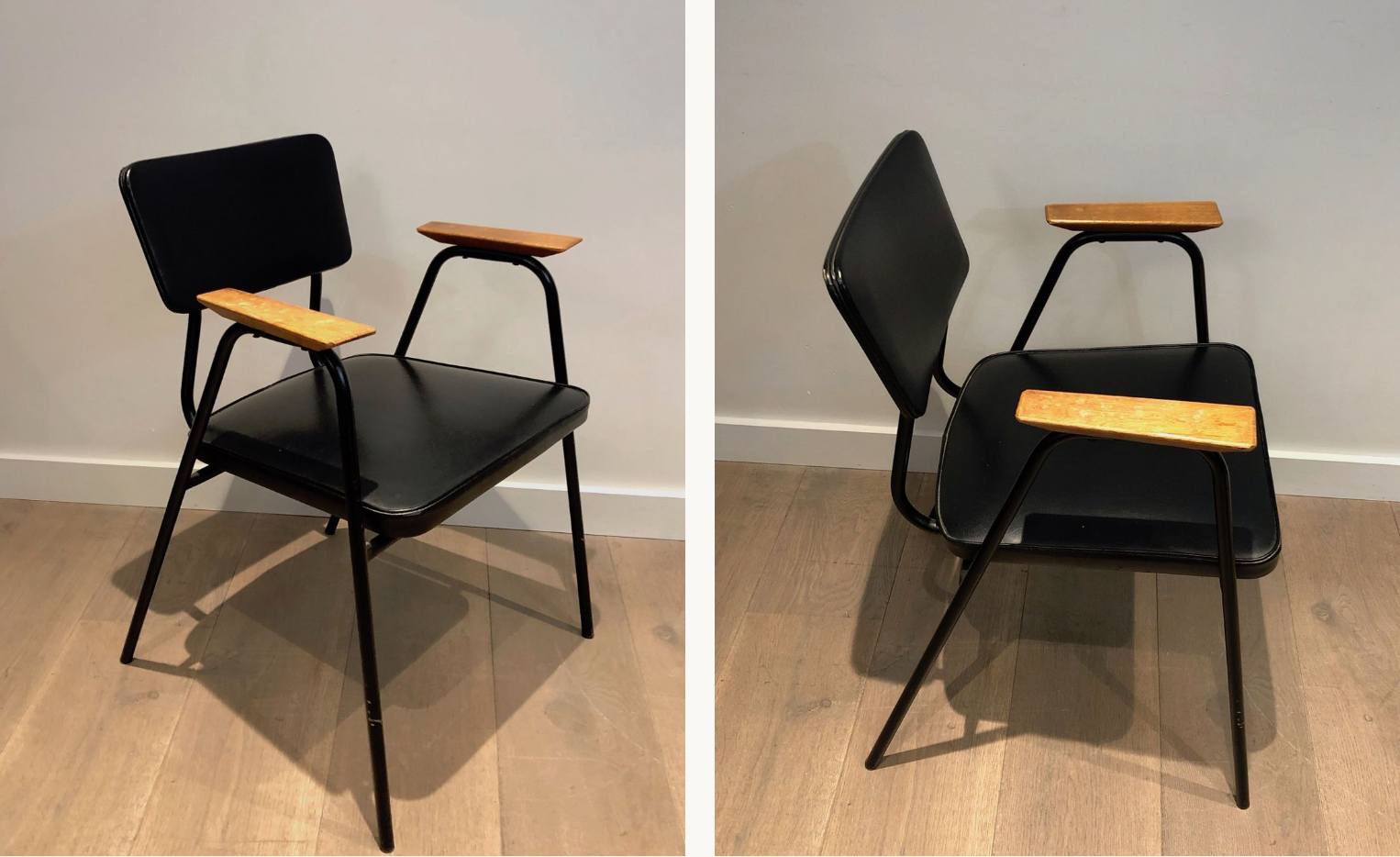 Paire de fauteuils laqués noirs Willy van de Meeren 1950