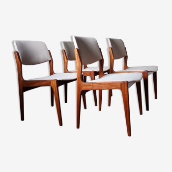 Suite de 4 chaises scandinave teck