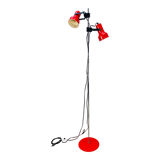 Floor lamp 2 spots red chrome stem SCE 1970
