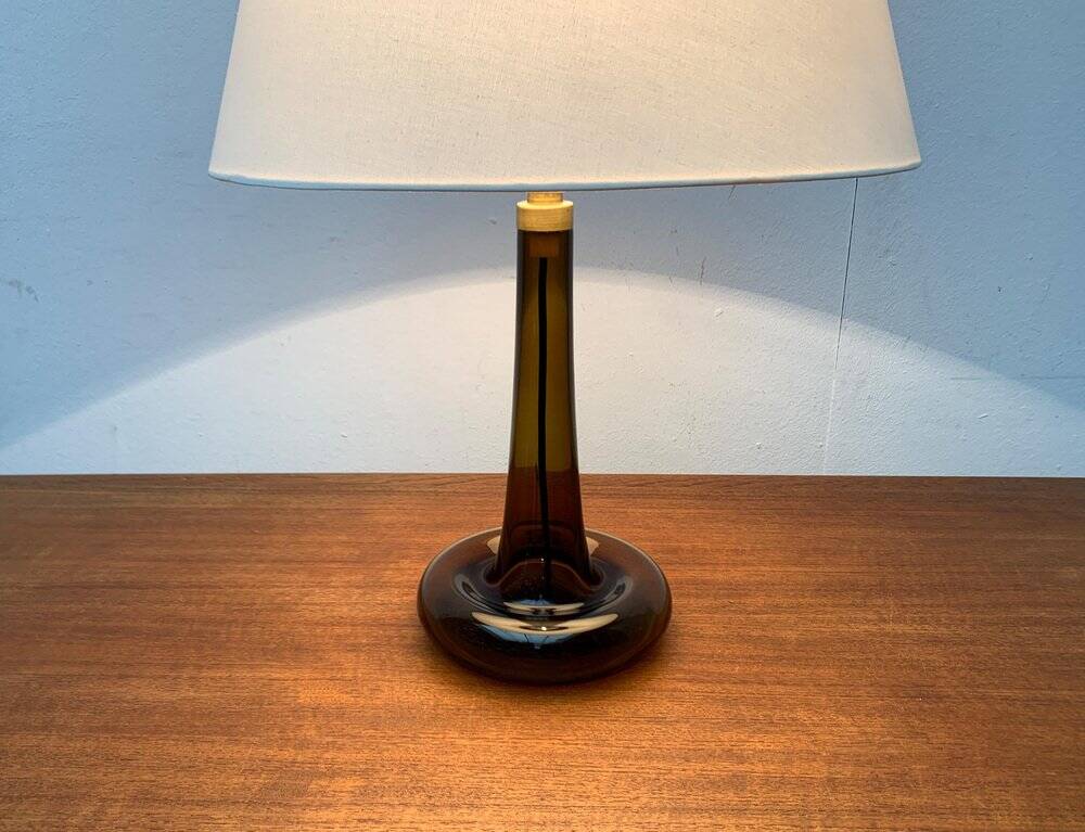 Vintage Danish table lamp model Fleur in glass by Michael Bang for Holmegaard, 1970s.