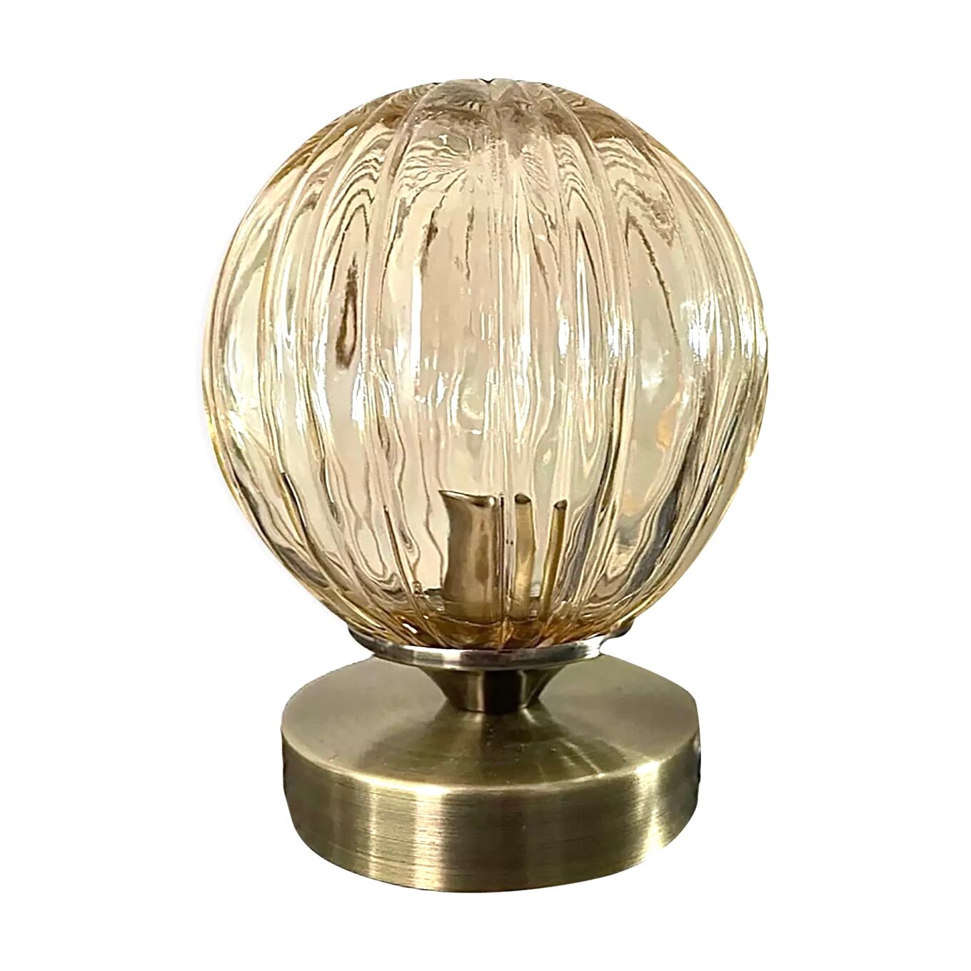 Lampe globe vintage doré électrifiée à neuf