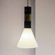 Hanging Light in Opaline Glass and Brass attributed to Stilnovo, 1950s