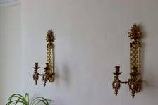 Pair Of Vintage French Brass Sconces