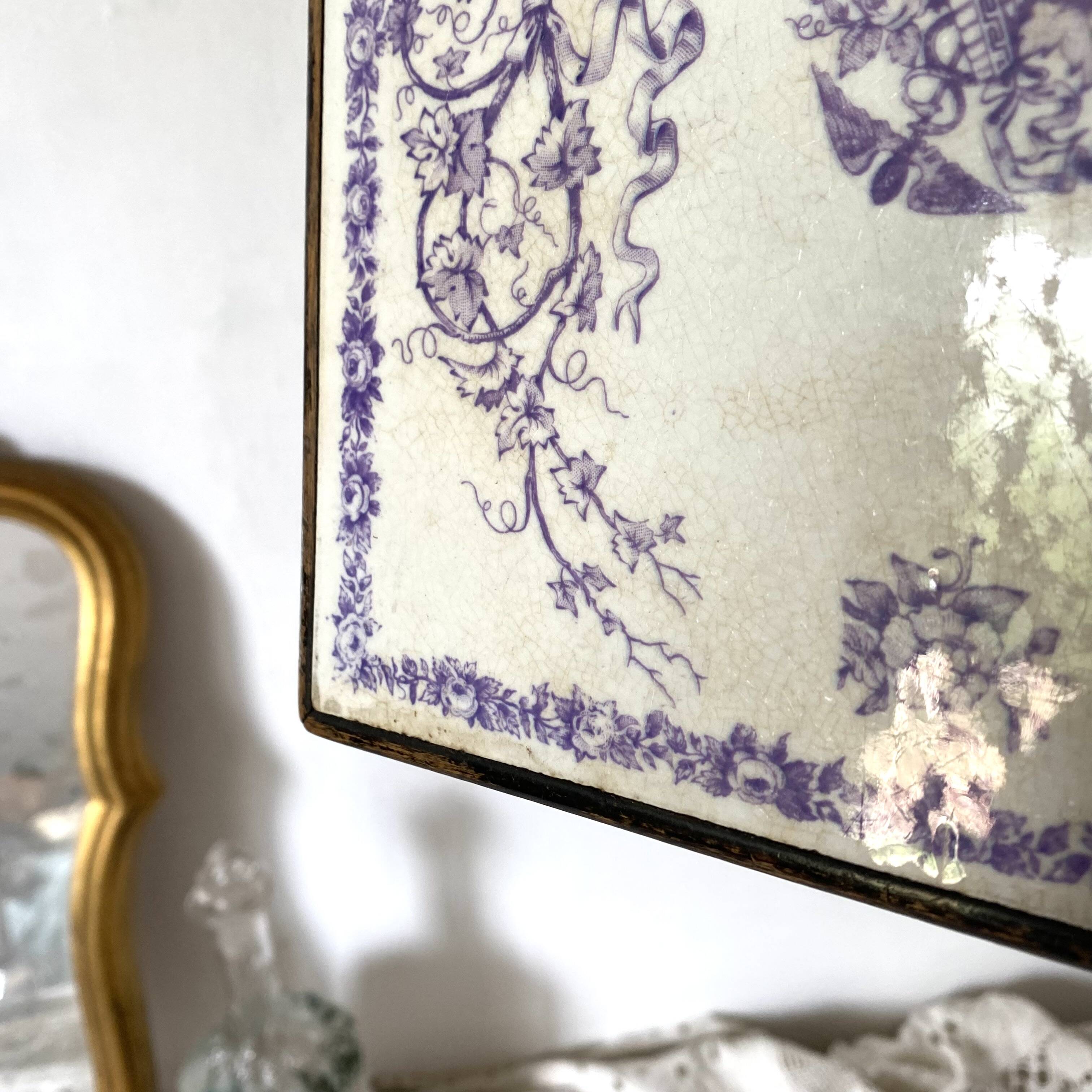 Old 19th century earthenware trivet