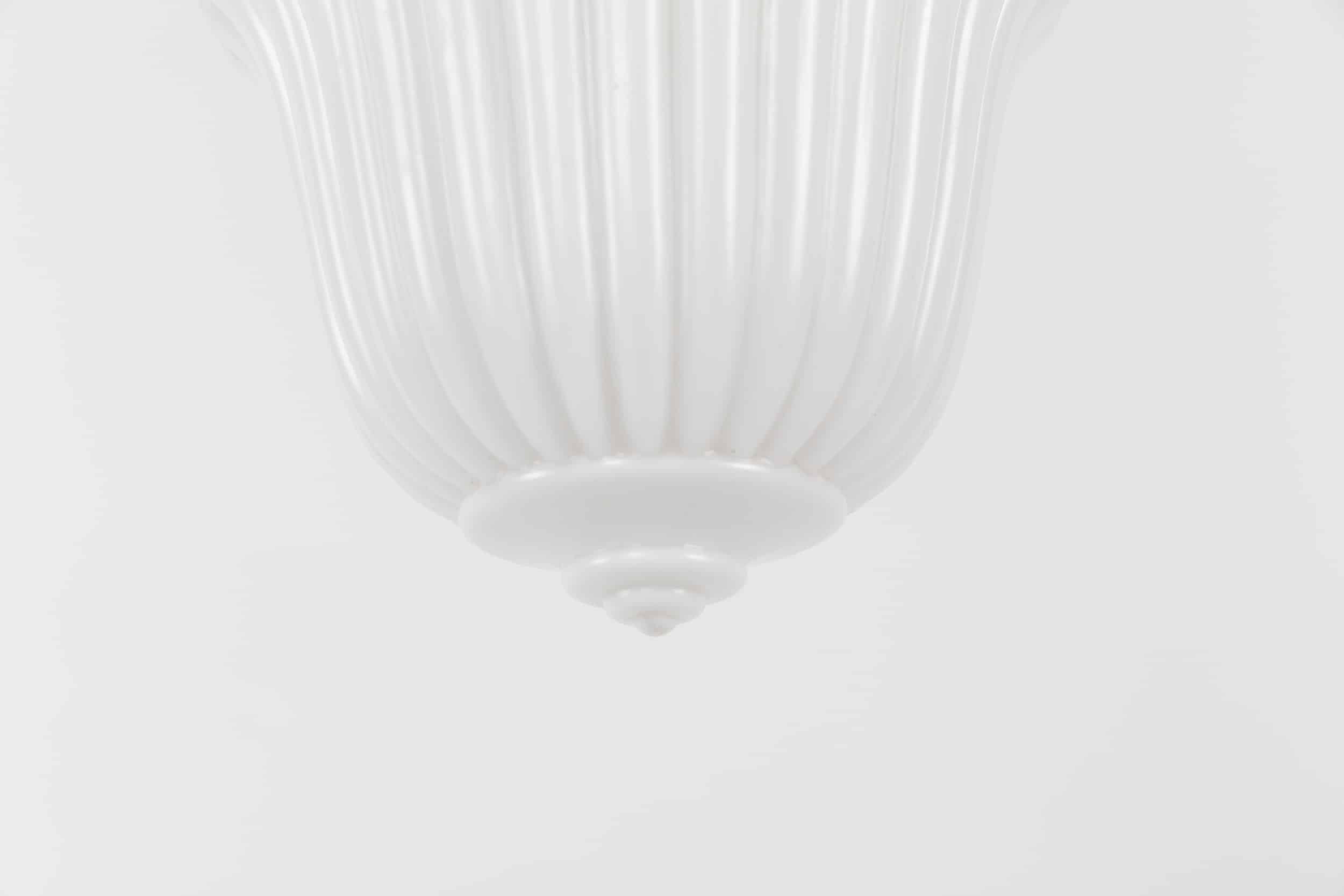 Ornate moulded art deco opaline pendant lamp