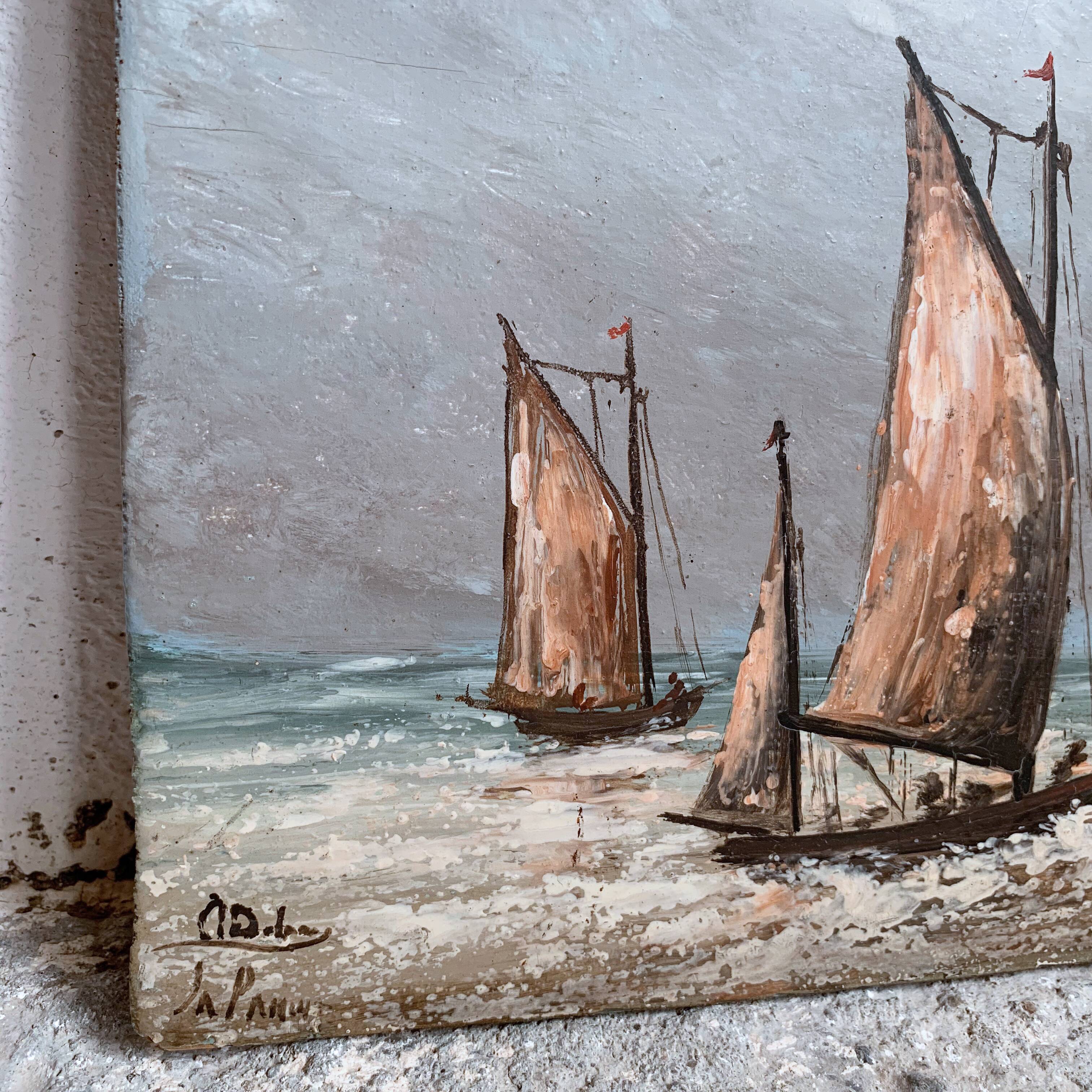 Marine oil board on sailboat stage panel