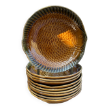 10 Sarreguemines fish plates