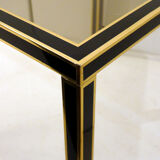 Pair of black & gold trundle tables 1970'