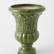 Vase Médicis, cache-pot vintage en céramique vert olive