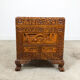 Vintage Chinese carved camphor wood chest on claw feet