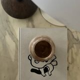 Vase boule rond en marbre beige, Italie 1970